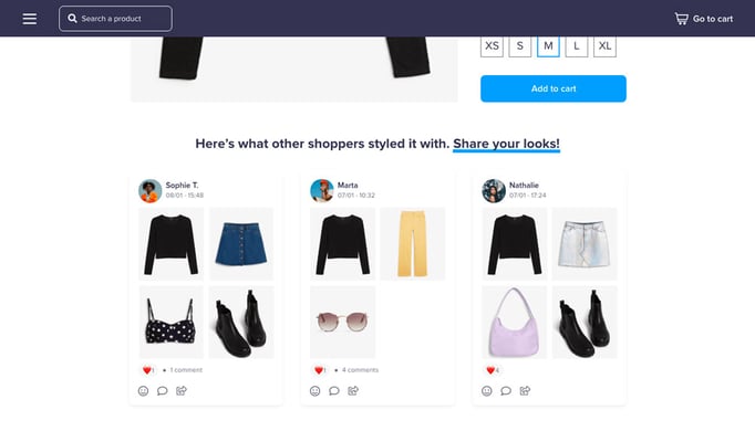 Trend for brands and community in 2021: community UGC on online stores and product pages