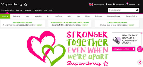 Superdrug is updating its website everyday based on feedback from their customer community